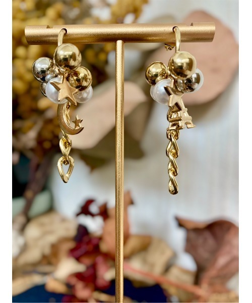 tone(トーン)の「【Flower】ジャラジャラフープピアス(MA)(ピアス(両耳用)・レディース・A・FREE)」の3枚目の写真