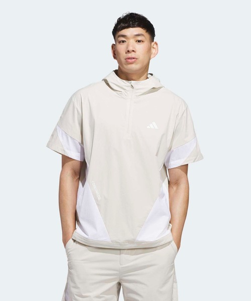 adidas(アディダス)の「コードカオス 半袖 パーカー ジャケット【adidas Golf/アディダスゴルフ】(ブルゾン・メンズ・クリーム・SMALL/MEDIUM/LARGE/X-LARGE/XX-LARGE/3XL)」の1枚目の写真