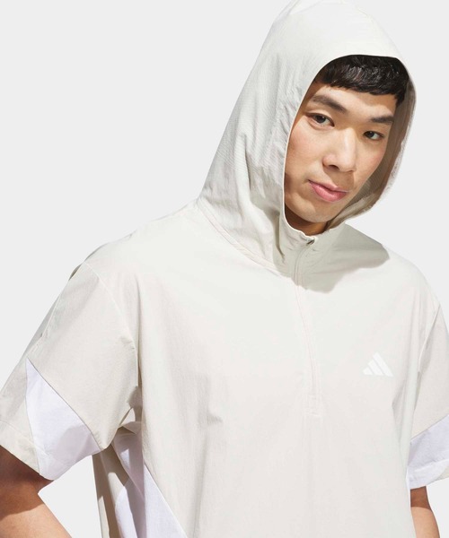 adidas(アディダス)の「コードカオス 半袖 パーカー ジャケット【adidas Golf/アディダスゴルフ】(ブルゾン・メンズ・クリーム・SMALL/MEDIUM/LARGE/X-LARGE/XX-LARGE/3XL)」の3枚目の写真