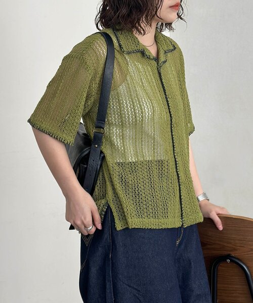 CPCM(シーピーシーエム)の「配色ステッチレースシャツ(シャツ/ブラウス・メンズ・アイボリー/ネイビー/グリーン・LARGE/MEDIUM/SMALL)」の11枚目の写真