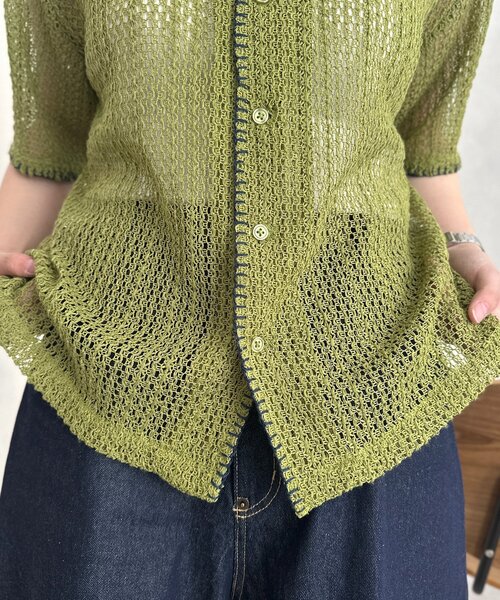 CPCM(シーピーシーエム)の「配色ステッチレースシャツ(シャツ/ブラウス・メンズ・アイボリー/ネイビー/グリーン・LARGE/MEDIUM/SMALL)」の15枚目の写真