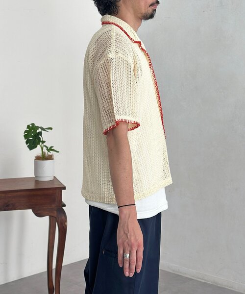 CPCM(シーピーシーエム)の「配色ステッチレースシャツ(シャツ/ブラウス・メンズ・アイボリー/ネイビー/グリーン・LARGE/MEDIUM/SMALL)」の21枚目の写真