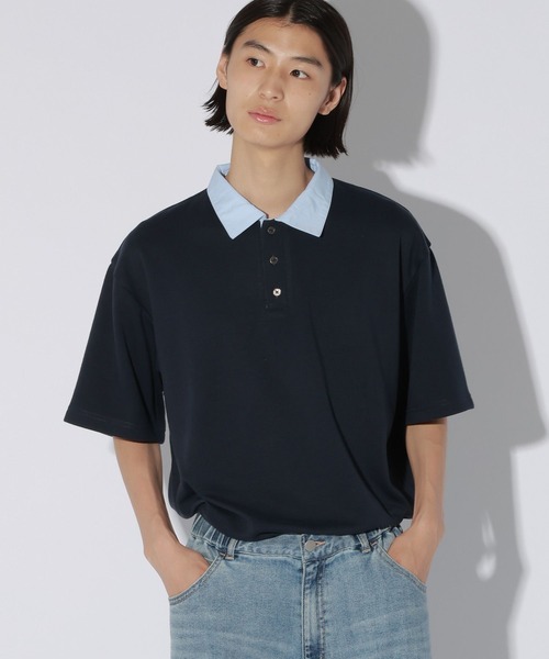 LAKOLE(ラコレ)の「シャツレイヤードポロ / 1051759(ポロシャツ・メンズ・ブラック/ブラウン/ネイビー・MEDIUM/LARGE)」の3枚目の写真