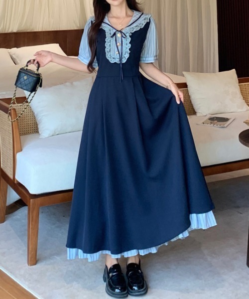 FAVORITO(ファヴォリート)の「レイヤードワンピース(ワンピース・レディース・ネイビー・F)」の11枚目の写真