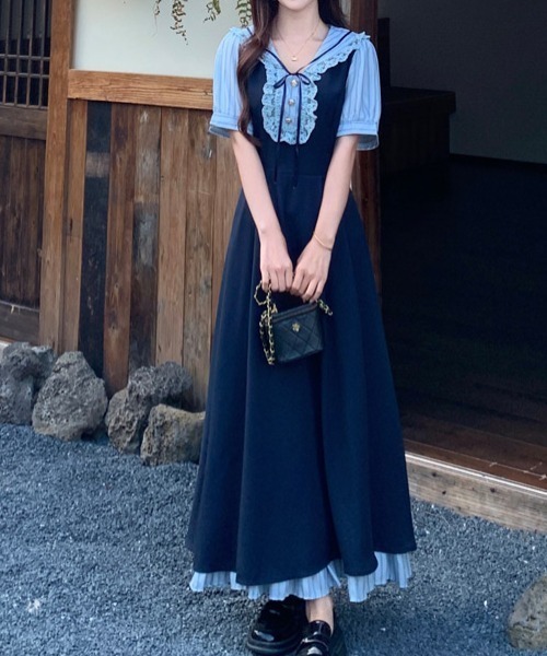 FAVORITO(ファヴォリート)の「レイヤードワンピース(ワンピース・レディース・ネイビー・F)」の10枚目の写真