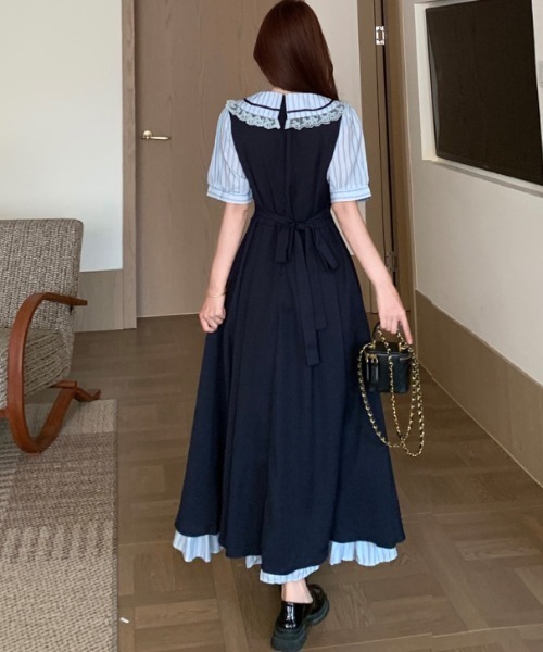 FAVORITO(ファヴォリート)の「レイヤードワンピース(ワンピース・レディース・ネイビー・F)」の2枚目の写真