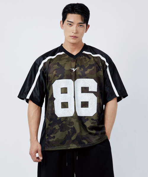 BATTRACT（バトラクト）の「カモパターン86テープラグビージャージ[ブラック]（Tシャツ/カットソー・メンズ・ブラック・1/2）」の2枚目の写真
