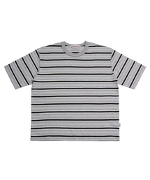 NIGHTWORKDEPT（ナイトワークデプト）の「Border Overlock Stripe T-shirt_Gray（Tシャツ/カットソー）」