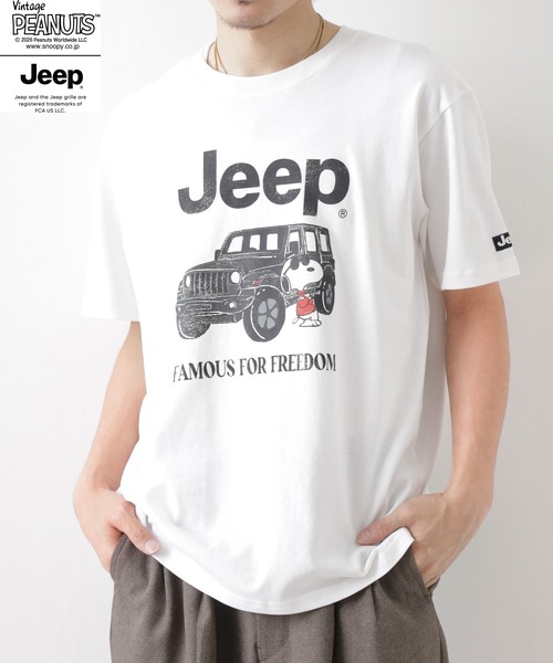 PEANUTS(ピーナッツ)の「PEANUTS×JEEP ピグメントプリントTシャツ 半袖(Tシャツ/カットソー・メンズ・ホワイト/ブラック/チャコール・S/M/LL/L)」の15枚目の写真