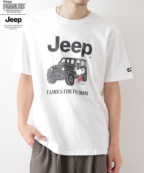 PEANUTS(ピーナッツ)の「PEANUTS×JEEP ピグメントプリントTシャツ 半袖(Tシャツ/カットソー・メンズ・ホワイト/ブラック/チャコール・S/M/LL/L)」の16枚目の写真