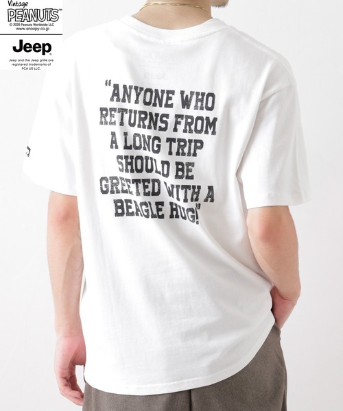 PEANUTS(ピーナッツ)の「PEANUTS×JEEP ピグメントプリントTシャツ 半袖(Tシャツ/カットソー・メンズ・ホワイト/ブラック/チャコール・S/M/LL/L)」の17枚目の写真
