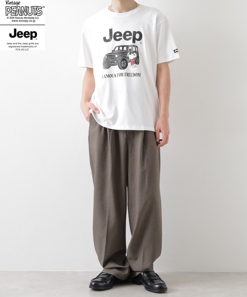 PEANUTS(ピーナッツ)の「PEANUTS×JEEP ピグメントプリントTシャツ 半袖(Tシャツ/カットソー・メンズ・ホワイト/ブラック/チャコール・S/M/LL/L)」の19枚目の写真