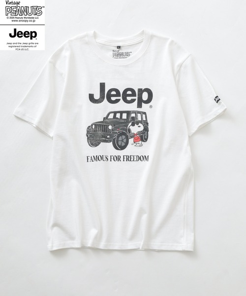 PEANUTS(ピーナッツ)の「PEANUTS×JEEP ピグメントプリントTシャツ 半袖(Tシャツ/カットソー・メンズ・ホワイト/ブラック/チャコール・S/M/LL/L)」の4枚目の写真