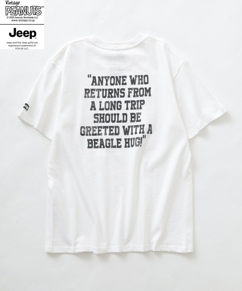 PEANUTS(ピーナッツ)の「PEANUTS×JEEP ピグメントプリントTシャツ 半袖(Tシャツ/カットソー・メンズ・ホワイト/ブラック/チャコール・S/M/LL/L)」の5枚目の写真