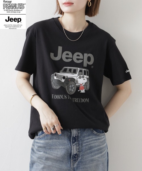 PEANUTS(ピーナッツ)の「PEANUTS×JEEP ピグメントプリントTシャツ 半袖(Tシャツ/カットソー・メンズ・ホワイト/ブラック/チャコール・S/M/LL/L)」の21枚目の写真
