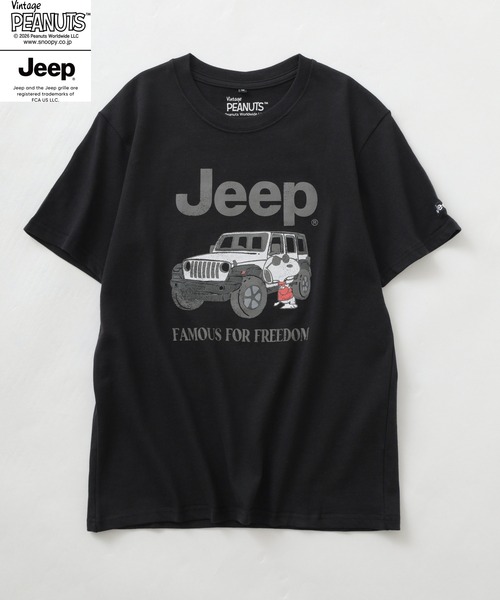 PEANUTS(ピーナッツ)の「PEANUTS×JEEP ピグメントプリントTシャツ 半袖(Tシャツ/カットソー・メンズ・ホワイト/ブラック/チャコール・S/M/LL/L)」の6枚目の写真