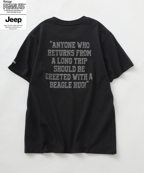 PEANUTS(ピーナッツ)の「PEANUTS×JEEP ピグメントプリントTシャツ 半袖(Tシャツ/カットソー・メンズ・ホワイト/ブラック/チャコール・S/M/LL/L)」の7枚目の写真