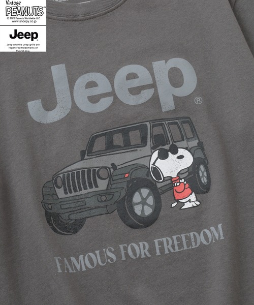 PEANUTS(ピーナッツ)の「PEANUTS×JEEP ピグメントプリントTシャツ 半袖(Tシャツ/カットソー・メンズ・ホワイト/ブラック/チャコール・S/M/LL/L)」の10枚目の写真