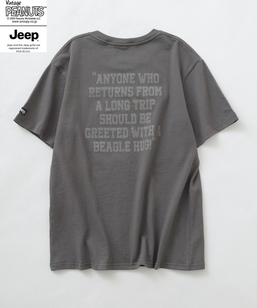 PEANUTS(ピーナッツ)の「PEANUTS×JEEP ピグメントプリントTシャツ 半袖(Tシャツ/カットソー・メンズ・ホワイト/ブラック/チャコール・S/M/LL/L)」の12枚目の写真