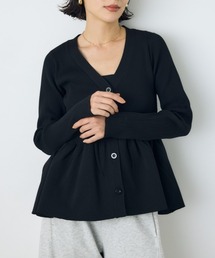 【大人気♪】ペプラムカーディガン 秋服 冬服 ウエストカバー 体系カバー 長袖 ニットトップス