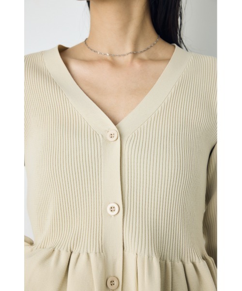 AZUL by moussy(アズールバイマウジー)の「【大人気♪】ペプラムカーディガン 秋服 冬服 ウエストカバー 体系カバー 長袖 ニットトップス(カーディガン/ボレロ・レディース・ブラック/ボルドー/アイボリー・FREE)」の9枚目の写真