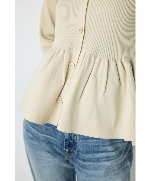 AZUL by moussy(アズールバイマウジー)の「【大人気♪】ペプラムカーディガン 秋服 冬服 ウエストカバー 体系カバー 長袖 ニットトップス(カーディガン/ボレロ・レディース・ブラック/ボルドー/アイボリー・FREE)」の10枚目の写真