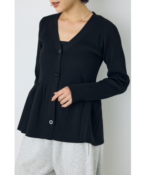 AZUL by moussy(アズールバイマウジー)の「【大人気♪】ペプラムカーディガン 秋服 冬服 ウエストカバー 体系カバー 長袖 ニットトップス(カーディガン/ボレロ・レディース・ブラック/ボルドー/アイボリー・FREE)」の14枚目の写真