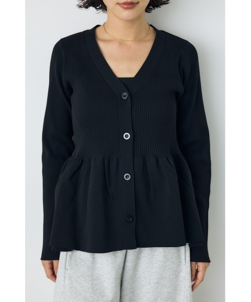 AZUL by moussy(アズールバイマウジー)の「【大人気♪】ペプラムカーディガン 秋服 冬服 ウエストカバー 体系カバー 長袖 ニットトップス(カーディガン/ボレロ・レディース・ブラック/ボルドー/アイボリー・FREE)」の15枚目の写真