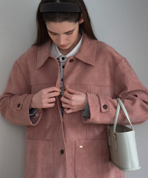 FOLNUA（フォルニュア）の「MELLOW SUEDE HALF JACKET [PINK]（その他アウター・レディース・その他・FREE）」の2枚目の写真