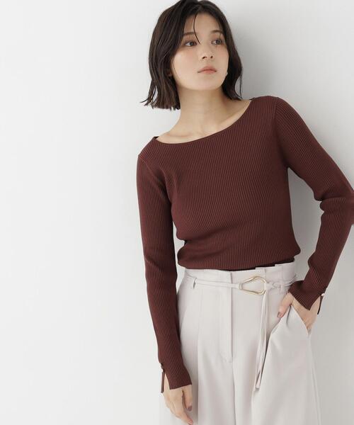 NATURAL BEAUTY BASIC(ナチュラルビューティーベーシック)の「ボートネックニット(ニット/セーター・レディース・ライトグリーン/オフホワイト/ダークブラウン・FREE)」の21枚目の写真