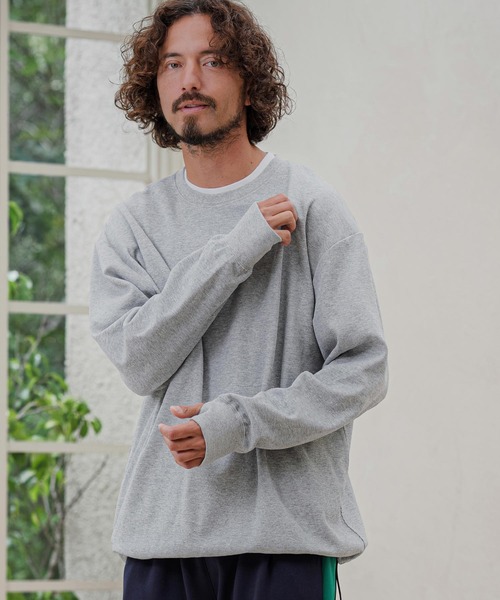 CAMBIO(カンビオ)の「mlt5832-Honeycomb Waffle Drawcord Long Sleeve Tee ロングスリーブTシャツ(A76426cmb)(Tシャツ/カットソー・メンズ・ブラック/ネイビー/ホワイト/ミックスグレー・M/S/L)」の3枚目の写真