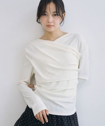 【ONかわ】タックドレープオフショルスラブカットTOPS