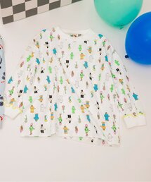 BIT'Z（ビッツ）の「【BITZ/リンク】ユニーク総柄長袖Tシャツ（Tシャツ/カットソー）」