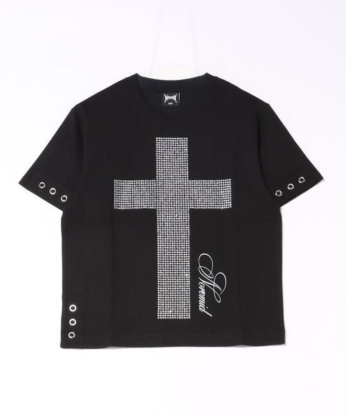 L.H.P（エルエイチピー）の「NoRemid/ノーリミッド/LHP別注Cross Rhinestone S/S Tee（Tシャツ/カットソー・レディース・ブラック系その他/その他24/ホワイト/ブラック・M/L/S）」の3枚目の写真