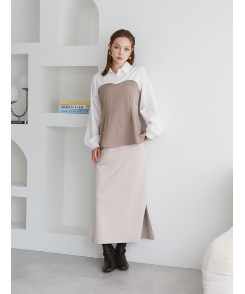 fifth(フィフス)の「【cestmignon_mauセレクト】ペプラムドッキングブラウス(シャツ/ブラウス・レディース・チャコールグレー/ベージュ・M)」の19枚目の写真