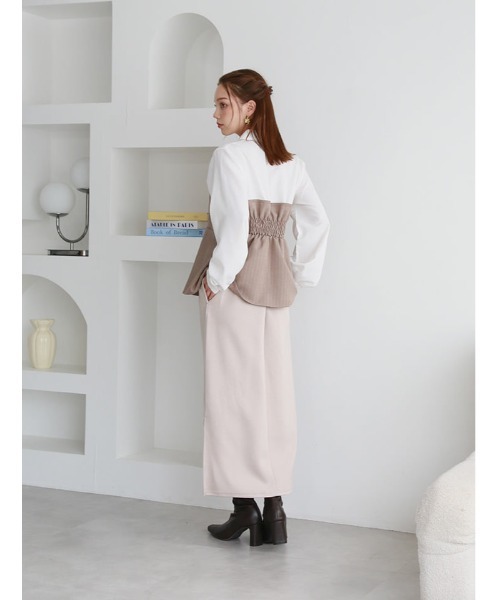 fifth(フィフス)の「【cestmignon_mauセレクト】ペプラムドッキングブラウス(シャツ/ブラウス・レディース・チャコールグレー/ベージュ・M)」の20枚目の写真
