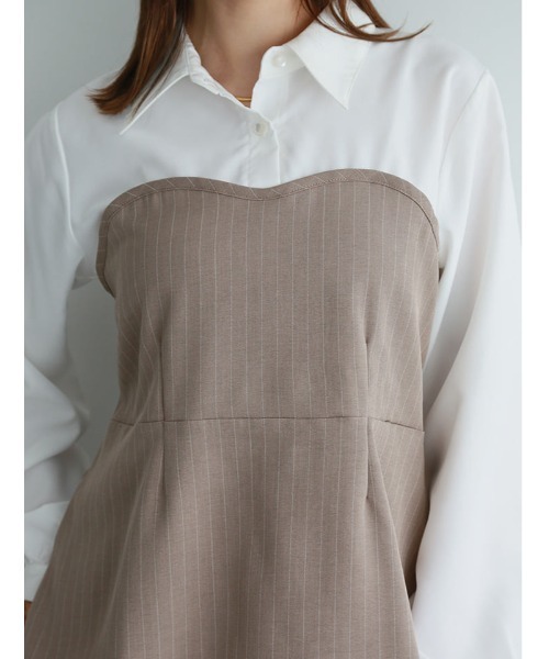 fifth(フィフス)の「【cestmignon_mauセレクト】ペプラムドッキングブラウス(シャツ/ブラウス・レディース・チャコールグレー/ベージュ・M)」の14枚目の写真