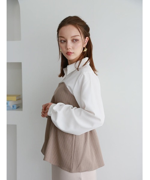 fifth(フィフス)の「【cestmignon_mauセレクト】ペプラムドッキングブラウス(シャツ/ブラウス・レディース・チャコールグレー/ベージュ・M)」の16枚目の写真