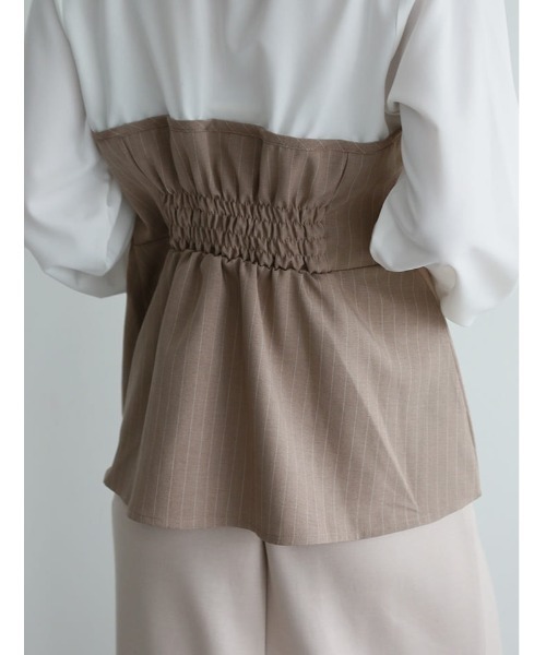 fifth(フィフス)の「【cestmignon_mauセレクト】ペプラムドッキングブラウス(シャツ/ブラウス・レディース・チャコールグレー/ベージュ・M)」の17枚目の写真