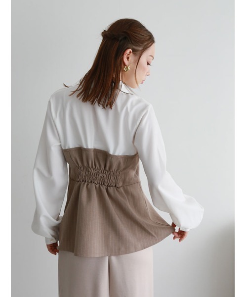 fifth(フィフス)の「【cestmignon_mauセレクト】ペプラムドッキングブラウス(シャツ/ブラウス・レディース・チャコールグレー/ベージュ・M)」の18枚目の写真