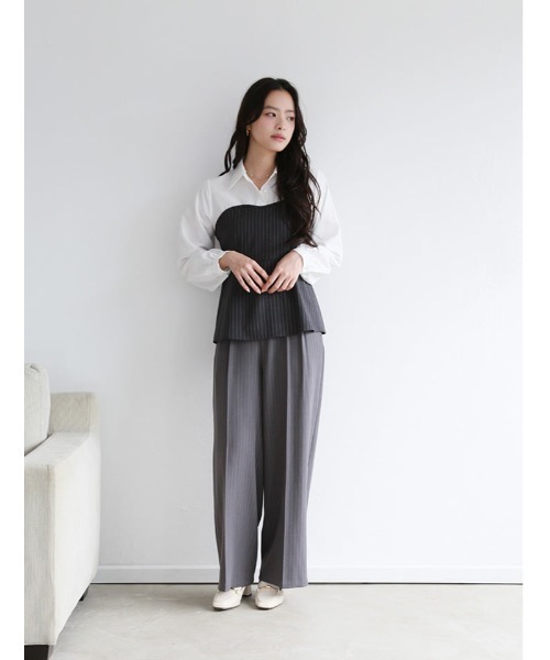fifth(フィフス)の「【cestmignon_mauセレクト】ペプラムドッキングブラウス(シャツ/ブラウス・レディース・チャコールグレー/ベージュ・M)」の21枚目の写真
