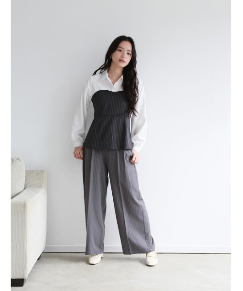 fifth(フィフス)の「【cestmignon_mauセレクト】ペプラムドッキングブラウス(シャツ/ブラウス・レディース・チャコールグレー/ベージュ・M)」の22枚目の写真