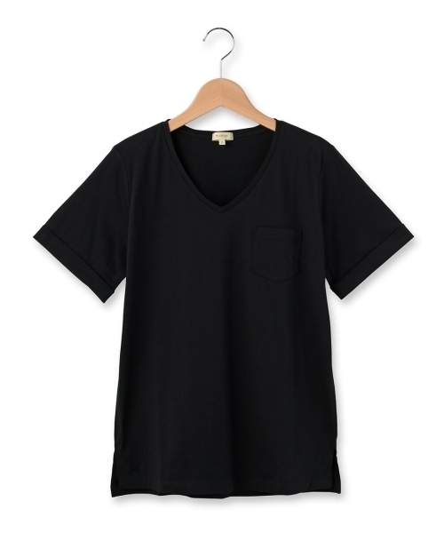 HusHusH（ハッシュアッシュ）の「Vネックコットンプルオーバー（Tシャツ/カットソー・レディース・ブルー/ブルー系1/ホワイト/グリーン・02/03）」の4枚目の写真