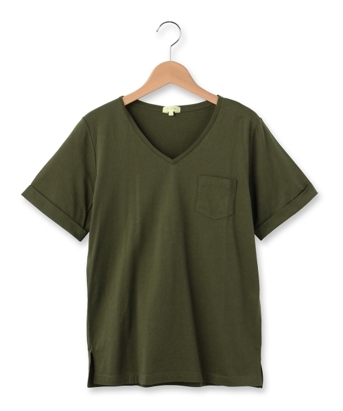 HusHusH（ハッシュアッシュ）の「Vネックコットンプルオーバー（Tシャツ/カットソー・レディース・ブルー/ブルー系1/ホワイト/グリーン・02/03）」の3枚目の写真