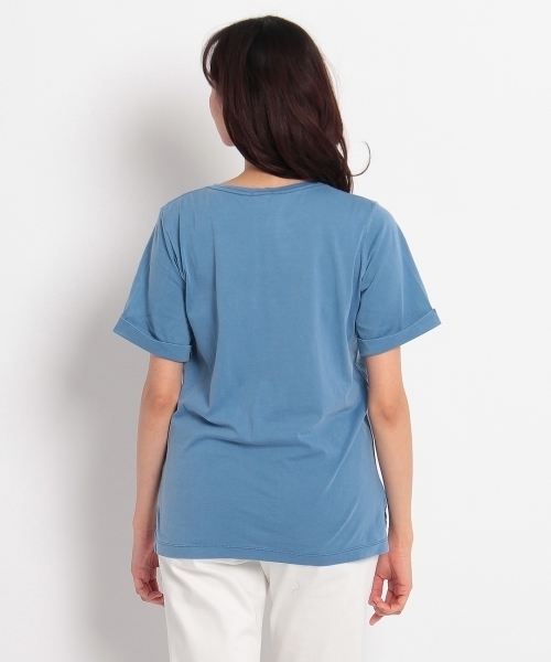 HusHusH（ハッシュアッシュ）の「Vネックコットンプルオーバー（Tシャツ/カットソー・レディース・ブルー/ブルー系1/ホワイト/グリーン・02/03）」の6枚目の写真