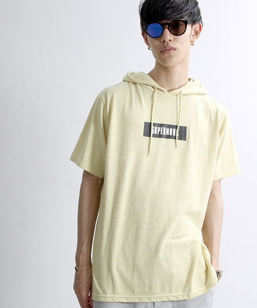 WEGO(ウィゴー)の「WEGO/プリントTパーカー(Tシャツ/カットソー・メンズ・ホワイト/オフホワイト/ライトイエロー/ホワイト系その他/カーキ/サックスブルー・LARGE/MEDIUM)」の2枚目の写真