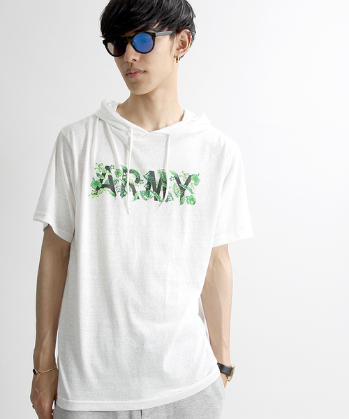 WEGO(ウィゴー)の「WEGO/プリントTパーカー(Tシャツ/カットソー・メンズ・ホワイト/オフホワイト/ライトイエロー/ホワイト系その他/カーキ/サックスブルー・LARGE/MEDIUM)」の4枚目の写真