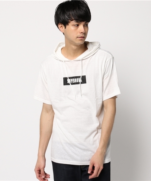 WEGO(ウィゴー)の「WEGO/プリントTパーカー(Tシャツ/カットソー・メンズ・ホワイト/オフホワイト/ライトイエロー/ホワイト系その他/カーキ/サックスブルー・LARGE/MEDIUM)」の15枚目の写真
