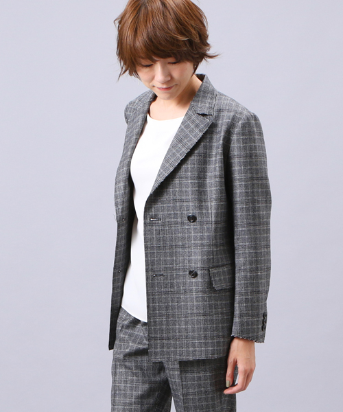 RIVE DROITE（リヴドロワ）の「グレンチェックダブルジャケット（テーラードジャケット・レディース・チェック・ﾌﾘ-）」の2枚目の写真