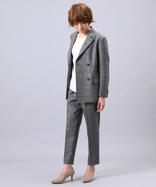 RIVE DROITE（リヴドロワ）の「グレンチェックダブルジャケット（テーラードジャケット・レディース・チェック・ﾌﾘ-）」の12枚目の写真
